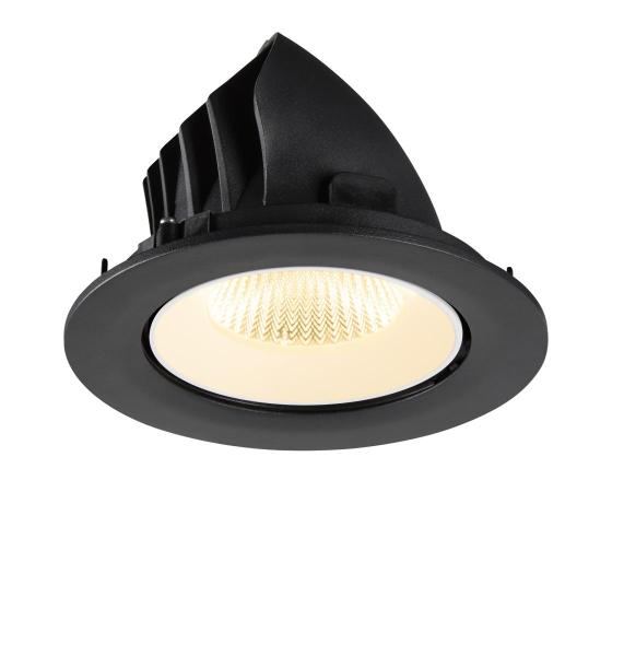 NUMINOS® GIMBLE L, Deckeneinbauleuchte, 3000 K, 40°, IP20, rund, schwarz / weiß