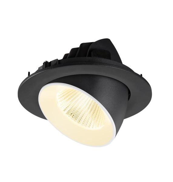 NUMINOS® GIMBLE L, Deckeneinbauleuchte, 3000 K, 40°, IP20, rund, schwarz / weiß