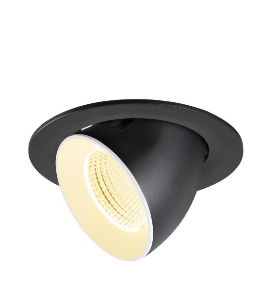 NUMINOS® GIMBLE L, Deckeneinbauleuchte, 3000 K, 55°, IP20, rund, schwarz / weiß