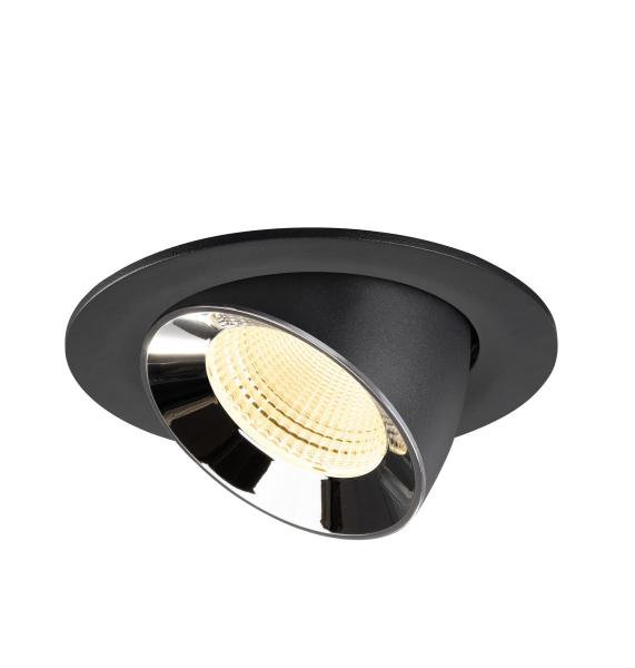 NUMINOS® GIMBLE L, Deckeneinbauleuchte schwarz/chrom 3000 K 55°