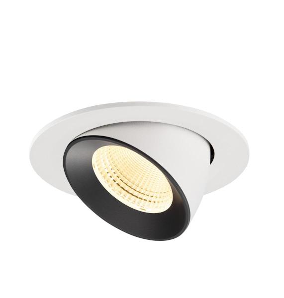 NUMINOS® GIMBLE L, Deckeneinbauleuchte weiß/schwarz 3000 K 55°