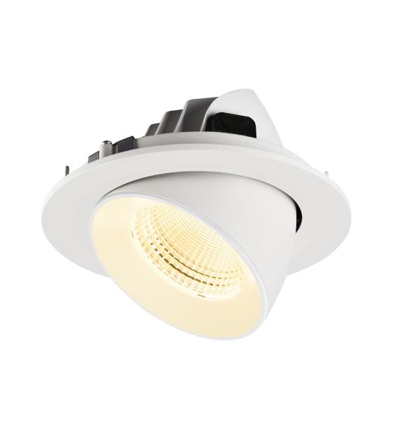 NUMINOS® GIMBLE L, Deckeneinbauleuchte, 3000 K, 55°, IP20, rund, weiß