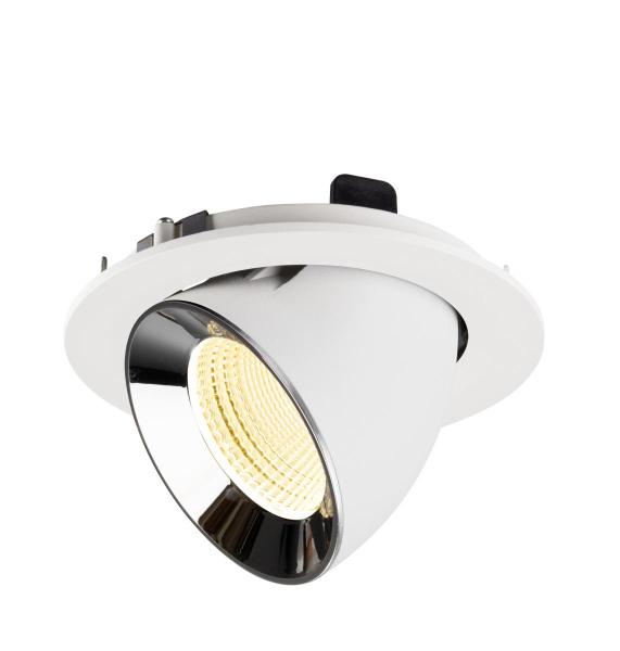 NUMINOS® GIMBLE L, Deckeneinbauleuchte weiß/chrom 3000 K 55°