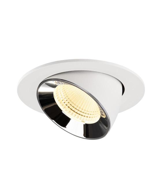 NUMINOS® GIMBLE L, Deckeneinbauleuchte weiß/chrom 3000 K 55°