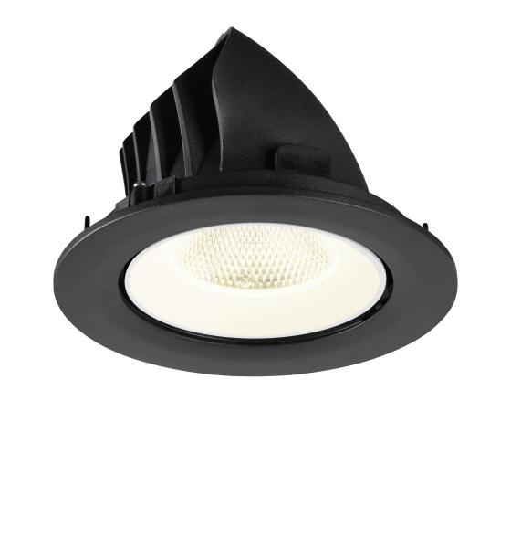 NUMINOS® GIMBLE L, Deckeneinbauleuchte, 4000 K, 20°, IP20, rund, schwarz / weiß