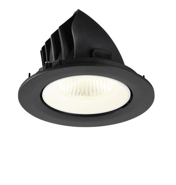 NUMINOS® GIMBLE L, Deckeneinbauleuchte, 4000 K, 40°, IP20, rund, schwarz / weiß