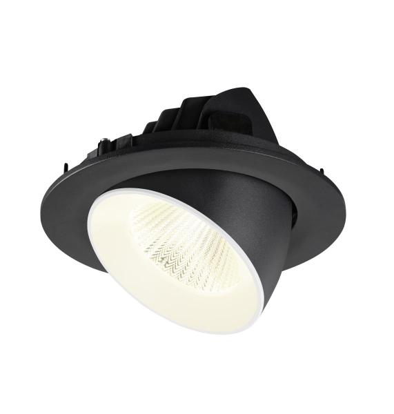 NUMINOS® GIMBLE L, Deckeneinbauleuchte, 4000 K, 40°, IP20, rund, schwarz / weiß