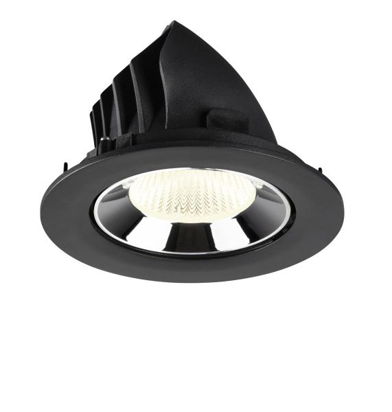 NUMINOS® GIMBLE L, Deckeneinbauleuchte schwarz/chrom 4000 K 40°