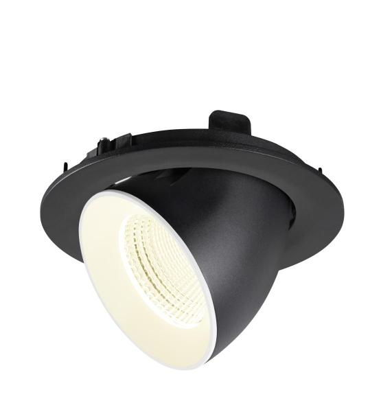 NUMINOS® GIMBLE L, Deckeneinbauleuchte, 4000 K, 55°, IP20, rund, schwarz / weiß