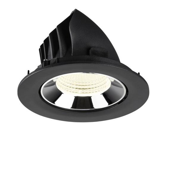 NUMINOS® GIMBLE L, Deckeneinbauleuchte schwarz/chrom 4000 K 55°