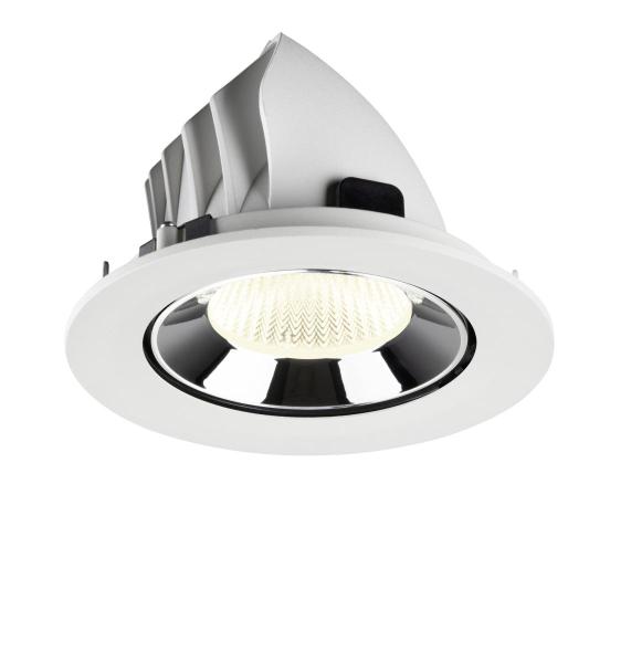 NUMINOS® GIMBLE L, Deckeneinbauleuchte weiß/chrom 4000 K 40°