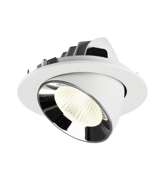 NUMINOS® GIMBLE L, Deckeneinbauleuchte weiß/chrom 4000 K 40°