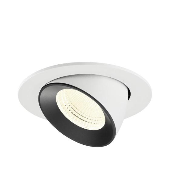 NUMINOS® GIMBLE L, Deckeneinbauleuchte weiß/schwarz 4000 K 55°