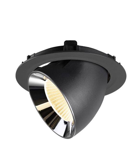 NUMINOS® GIMBLE XL, Deckeneinbauleuchte schwarz/chrom 3000 K 40°