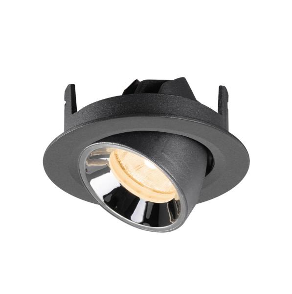 NUMINOS® GIMBLE XS, Deckeneinbauleuchte schwarz/chrom 2700 K 20°