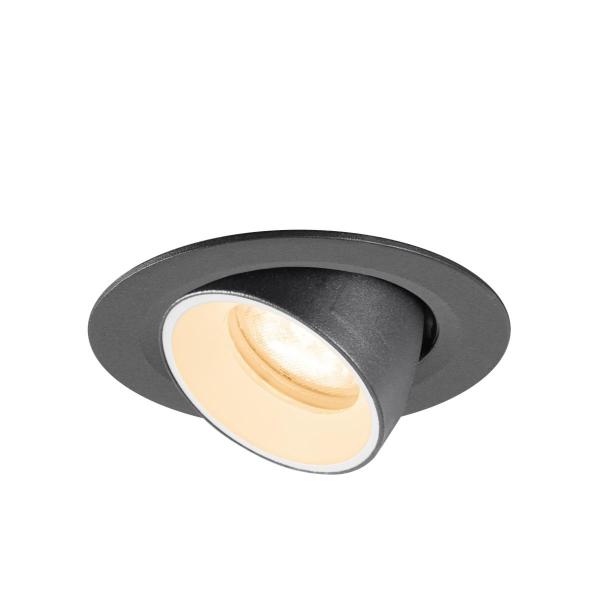 NUMINOS® GIMBLE XS, Deckeneinbauleuchte, 2700 K, 55°, IP20, rund, schwarz / weiß