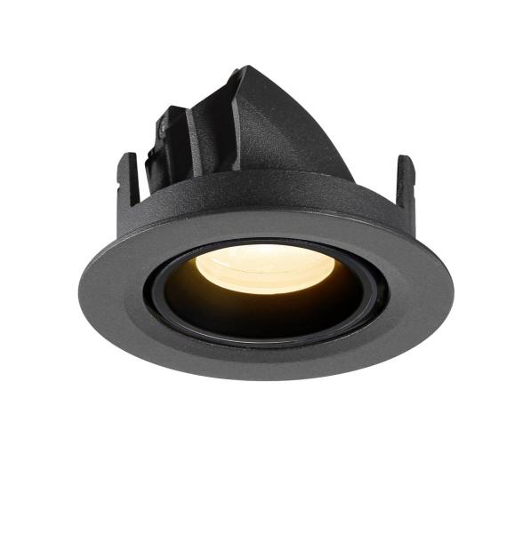 NUMINOS® GIMBLE XS, Deckeneinbauleuchte, 3000 K, 20°, IP20, rund, schwarz