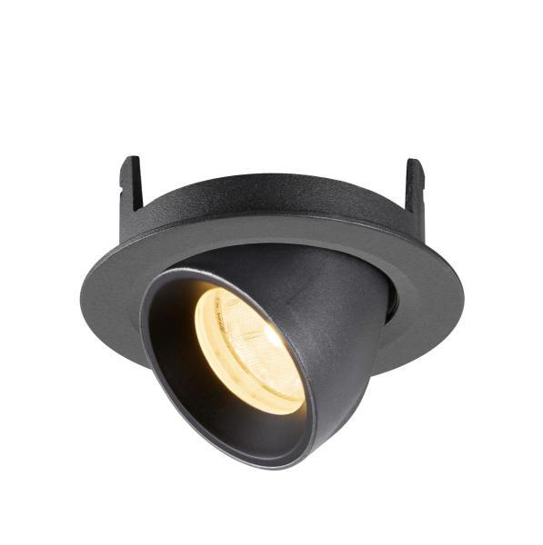 NUMINOS® GIMBLE XS, Deckeneinbauleuchte, 3000 K, 20°, IP20, rund, schwarz