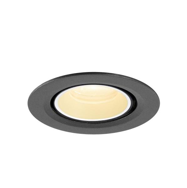 NUMINOS® GIMBLE XS, Deckeneinbauleuchte, 3000 K, 20°, IP20, rund, schwarz / weiß