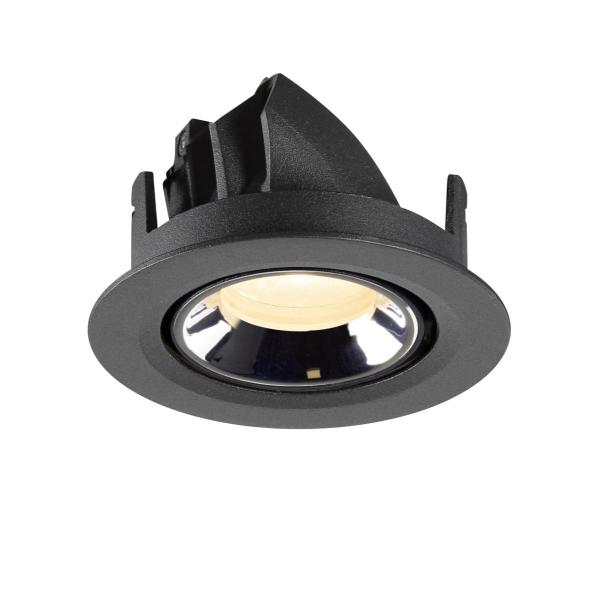 NUMINOS® GIMBLE XS, Deckeneinbauleuchte schwarz/chrom 3000 K 20°