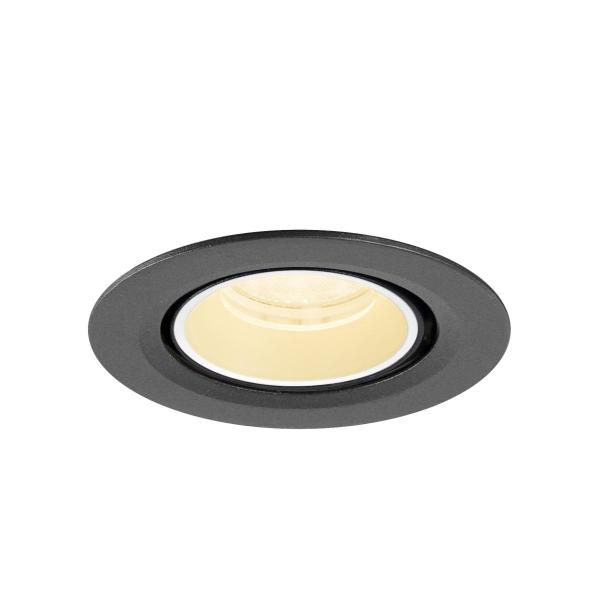 NUMINOS® GIMBLE XS, Deckeneinbauleuchte, 3000 K, 40°, IP20, rund, schwarz / weiß