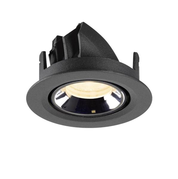 NUMINOS® GIMBLE XS, Deckeneinbauleuchte schwarz/chrom 3000 K 40°