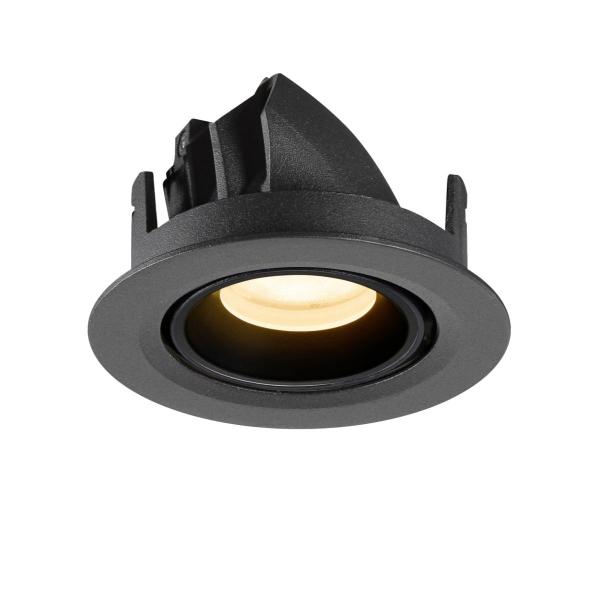 NUMINOS® GIMBLE XS, Deckeneinbauleuchte, 3000 K, 55°, IP20, rund, schwarz