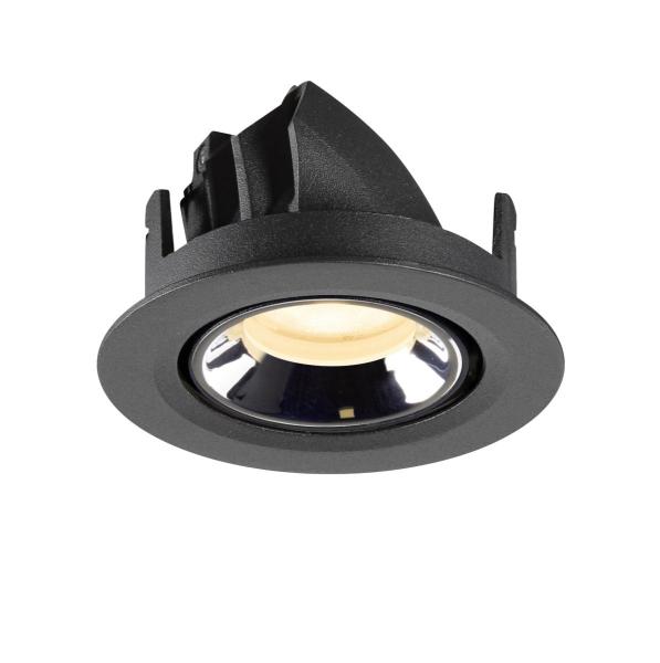 NUMINOS® GIMBLE XS, Deckeneinbauleuchte schwarz/chrom 3000 K 55°