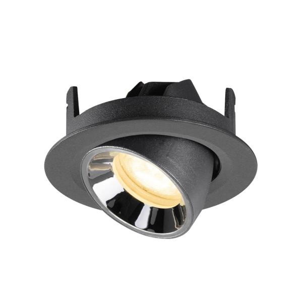 NUMINOS® GIMBLE XS, Deckeneinbauleuchte schwarz/chrom 3000 K 55°