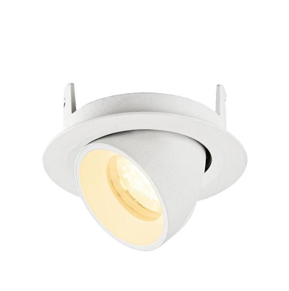 NUMINOS® GIMBLE XS, Deckeneinbauleuchte, 3000 K, 40°, IP20, rund, weiß