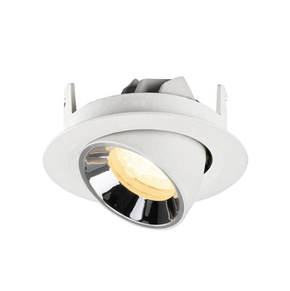 NUMINOS® GIMBLE XS, Deckeneinbauleuchte weiß/chrom 3000 K 40°