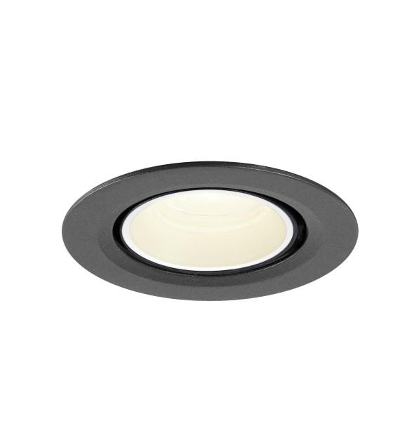 NUMINOS® GIMBLE XS, Deckeneinbauleuchte, 4000 K, 20°, IP20, rund, schwarz / weiß