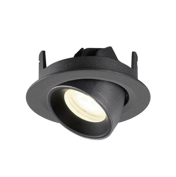 NUMINOS® GIMBLE XS, Deckeneinbauleuchte, 4000 K, 55°, IP20, rund, schwarz