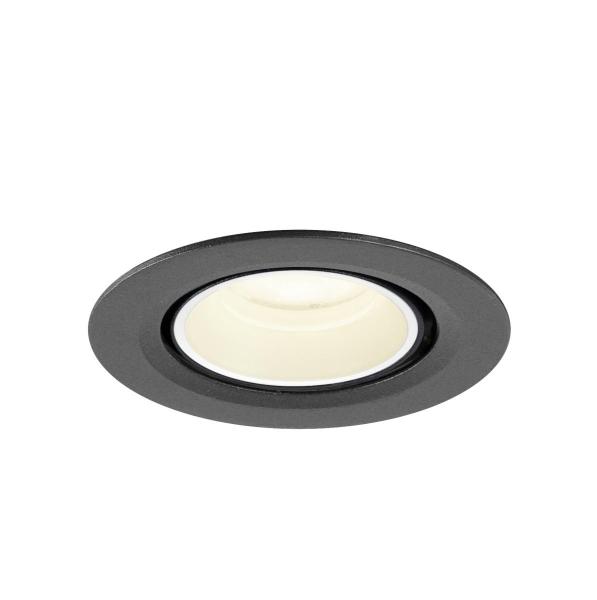 NUMINOS® GIMBLE XS, Deckeneinbauleuchte, 4000 K, 55°, IP20, rund, schwarz / weiß