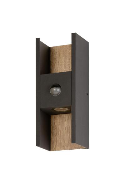 FLATT II, Wandaufbauleuchte, SENSOR, 2700 K, max. 10 W, anthrazit / braun