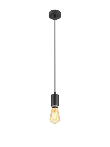 LALU®, Pendelleuchte, E27 Base, Mix&Match, Pendellänge 200 cm, 1 x max. 10 W, schwarz