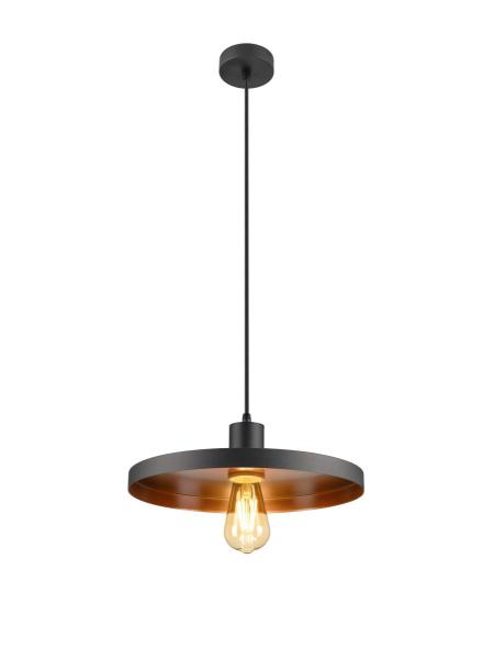 LALU®, Pendelleuchte, E27 Base, Mix&Match, Pendellänge 200 cm, 1 x max. 10 W, schwarz