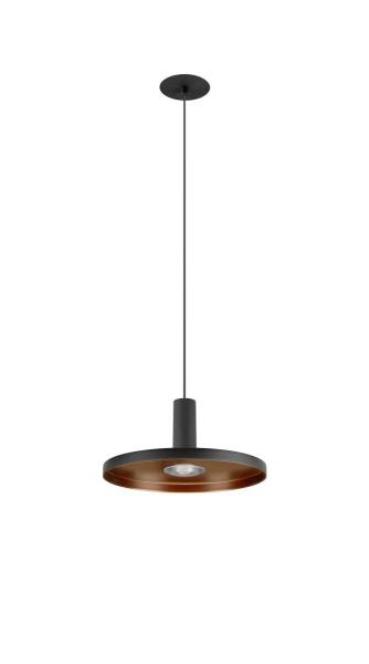 LALU®, Pendelleuchte, LED Base, Mix&Match, recessed canopy, Pendellänge 200 cm, 2700/3000K, 40°, PHASE, schwarz