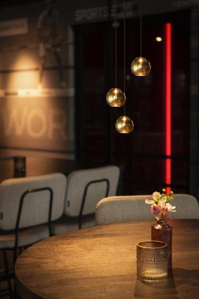 DYSKO, 1~ Pendelleuchte, PHASE, Pendellänge 200 cm, 2700K, 36°, schwarz / gold