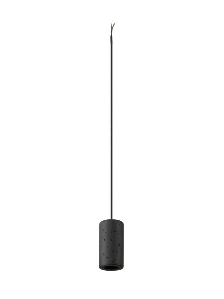 FITU PD, E27, stone, Pendelleuchte, Pendellänge 500 cm, offenes Kabelende, 1 x max. 15 W, schwarz