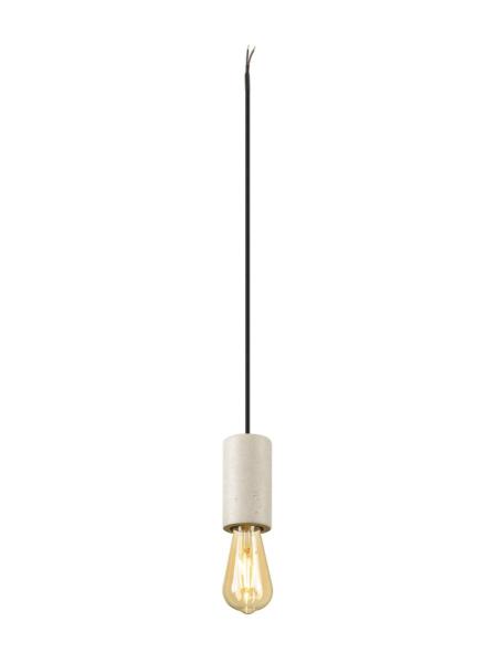 FITU PD, E27, stone, Pendelleuchte, Pendellänge 500 cm, offenes Kabelende, 1 x max. 15 W, beige