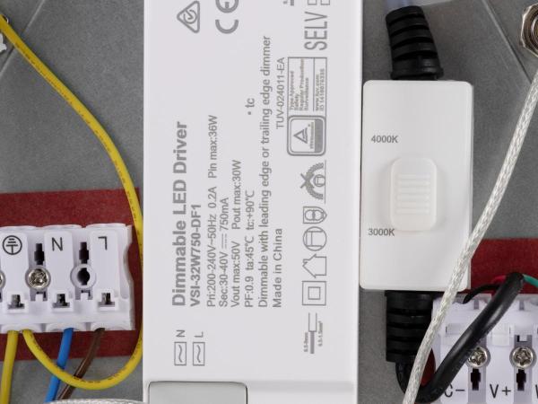 PANEL 60, Pendelleuchte, rund, PHASE, Pendellänge 200 cm, 3000/4000K, 90°, weiß