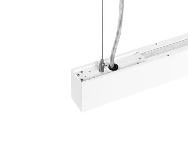 GLENOS® PRO, Pendelleuchte, 1,2m, DALI, UGR16, Pendellänge 210 cm, 3000K, 75°, weiß / schwarz