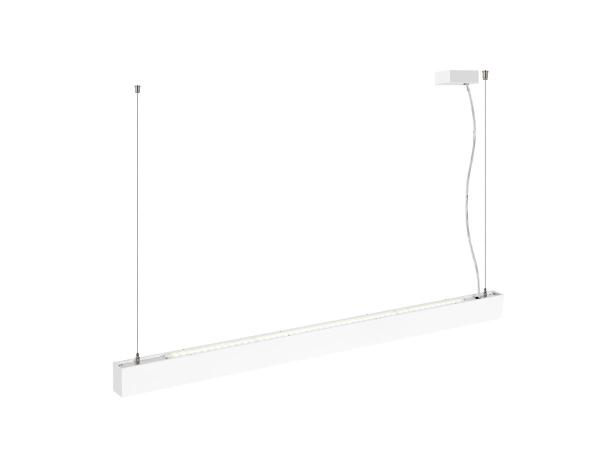 GLENOS® PRO, Pendelleuchte, 1,2m, DALI, UGR16, Pendellänge 210 cm, 3000K, 75°, weiß / schwarz