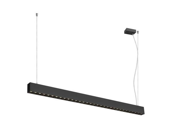 GLENOS® PRO, Pendelleuchte, 1,2m, DALI, UGR16, Pendellänge 210 cm, 3000K, 75°, schwarz