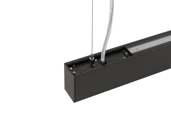 GLENOS® PRO, Pendelleuchte, 1,2m, DALI, UGR16, Pendellänge 210 cm, 3000K, 75°, schwarz