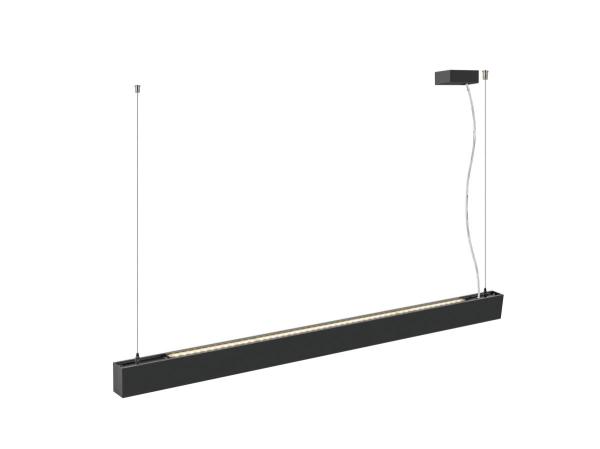 GLENOS® PRO, Pendelleuchte, 1,2m, DALI, UGR16, Pendellänge 210 cm, 3000K, 75°, schwarz