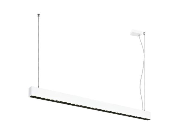 GLENOS® PRO, Pendelleuchte, 1,2m, DALI, UGR16, Pendellänge 210 cm, 4000K, 75°, weiß / schwarz