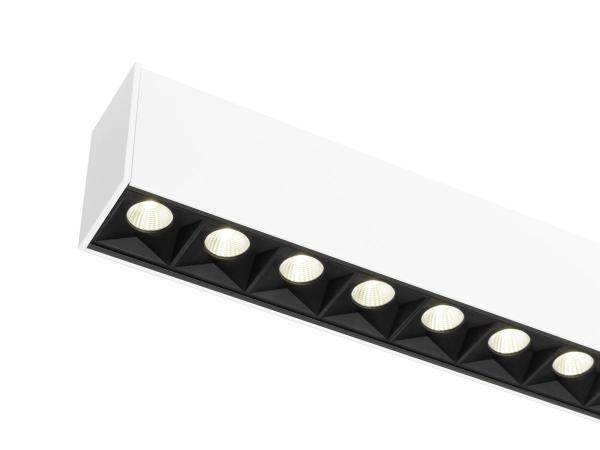 GLENOS® PRO, Pendelleuchte, 1,2m, DALI, UGR16, Pendellänge 210 cm, 4000K, 75°, weiß / schwarz