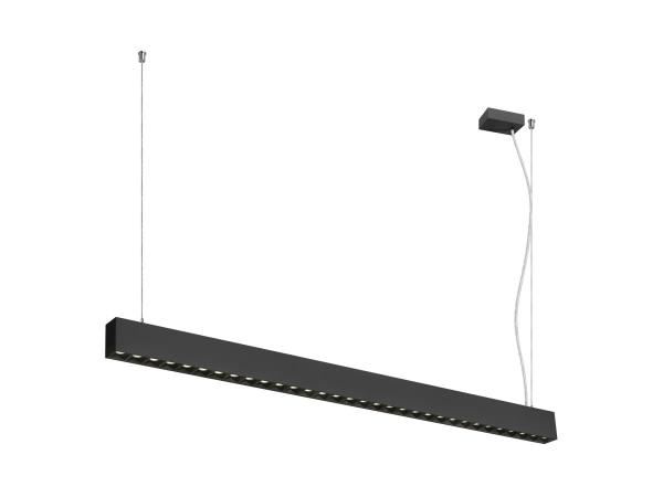 GLENOS® PRO, Pendelleuchte, 1,2m, DALI, UGR16, Pendellänge 210 cm, 4000K, 75°, schwarz